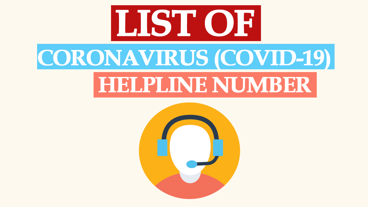 Coronavirus Helpline Phone Numbers List India (State Wise)