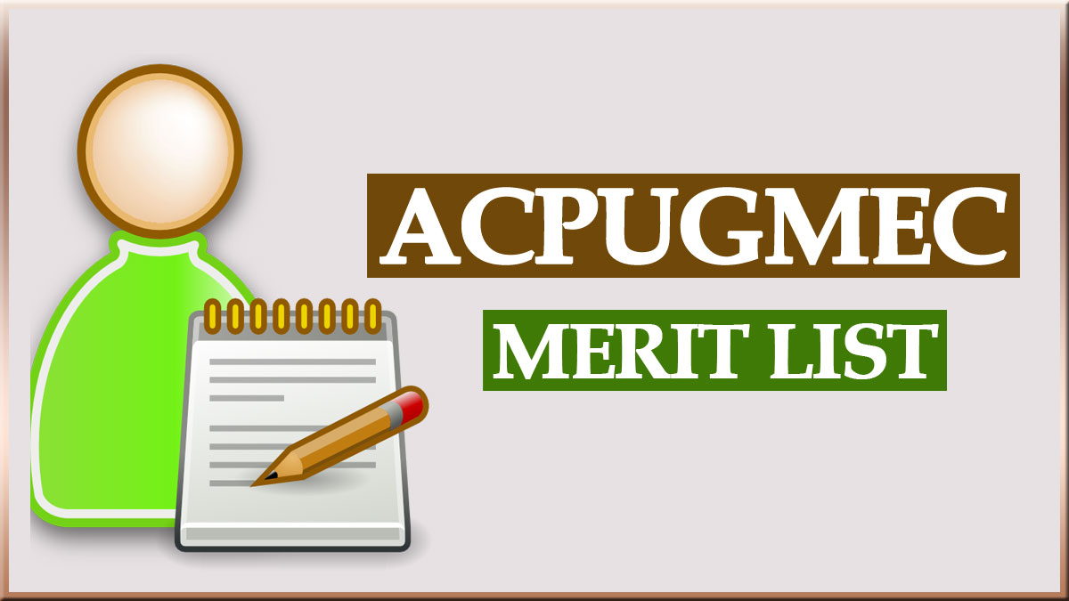 ACPUGMEC Merit List at medadmgujarat.org
