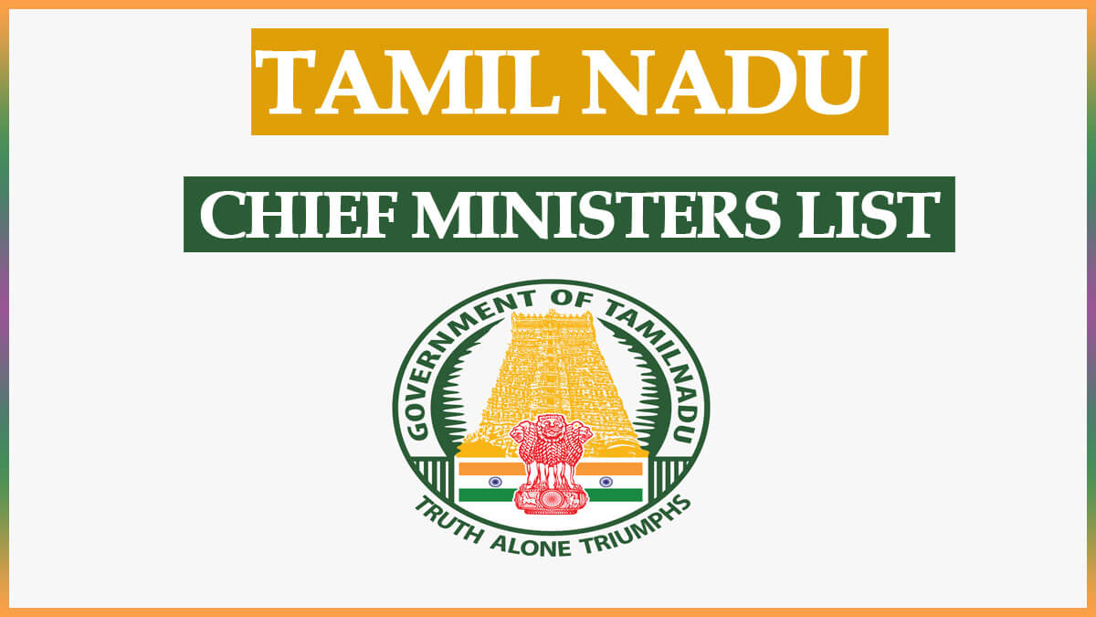 Tamil Nadu Chief Ministers List 1947 to 2022 in Tamil