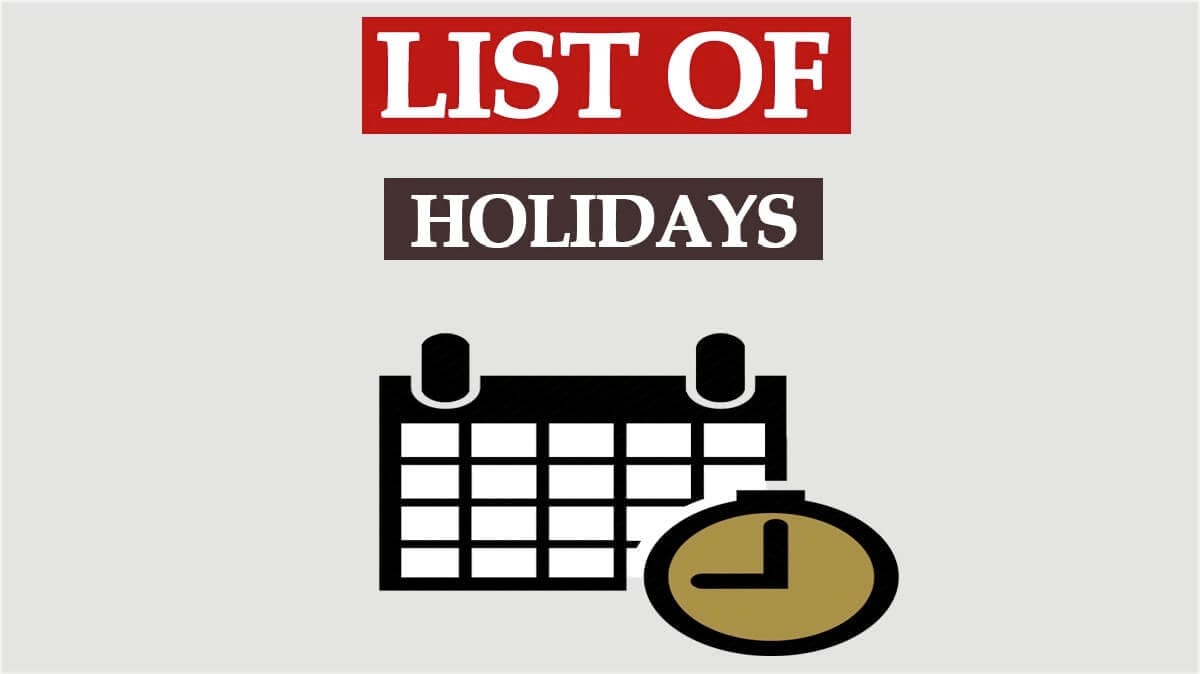 Bank Holidays List 2022 in India | Government Bank Holiday Calendar PDF