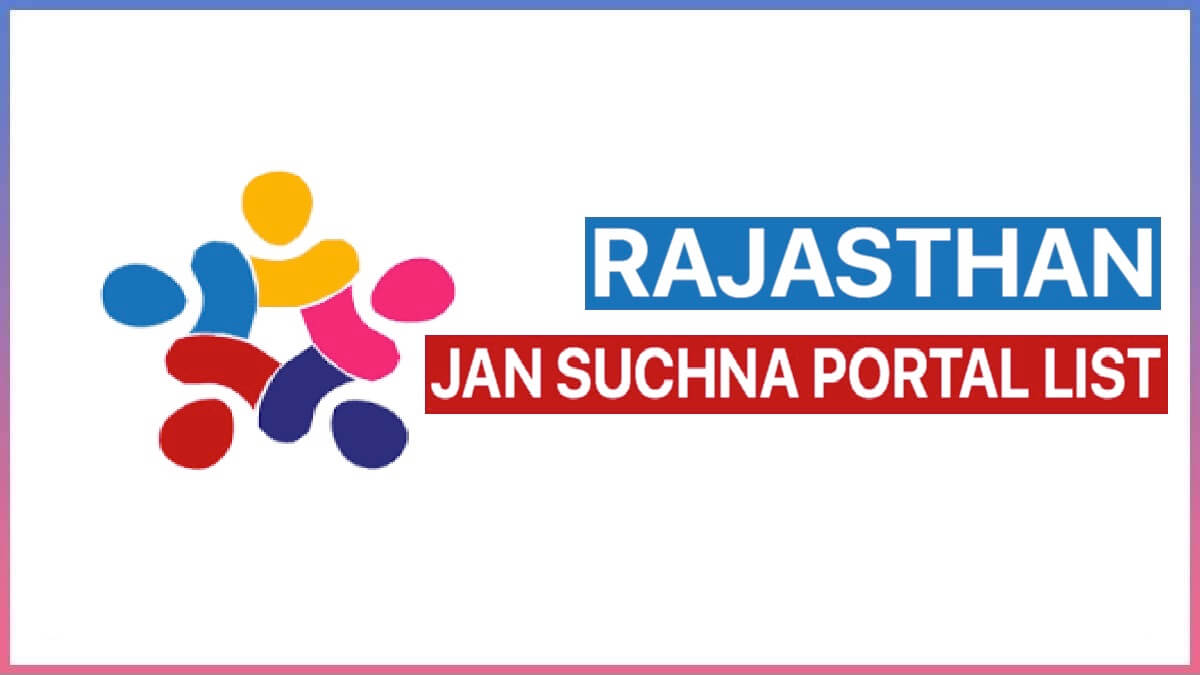 Rajasthan Jan Soochna Portal List of all Department’s Schemes and Services 2022