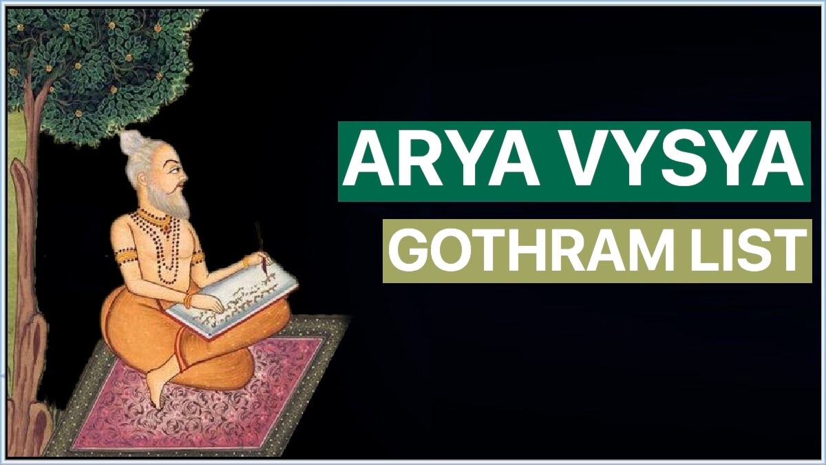 Arya Vysya Gothram Names List PDF